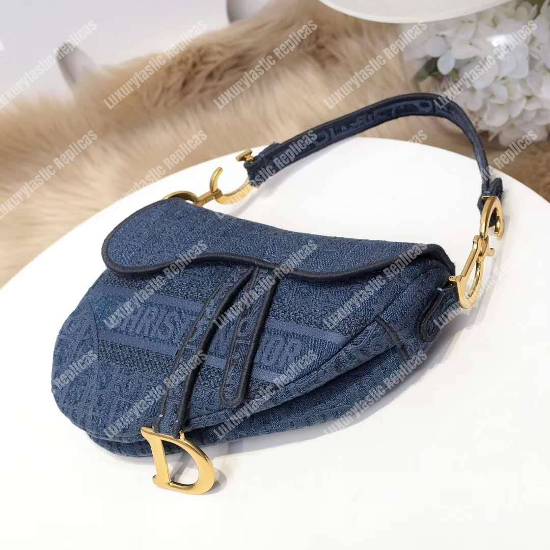 D*or saddle denim canvas bag