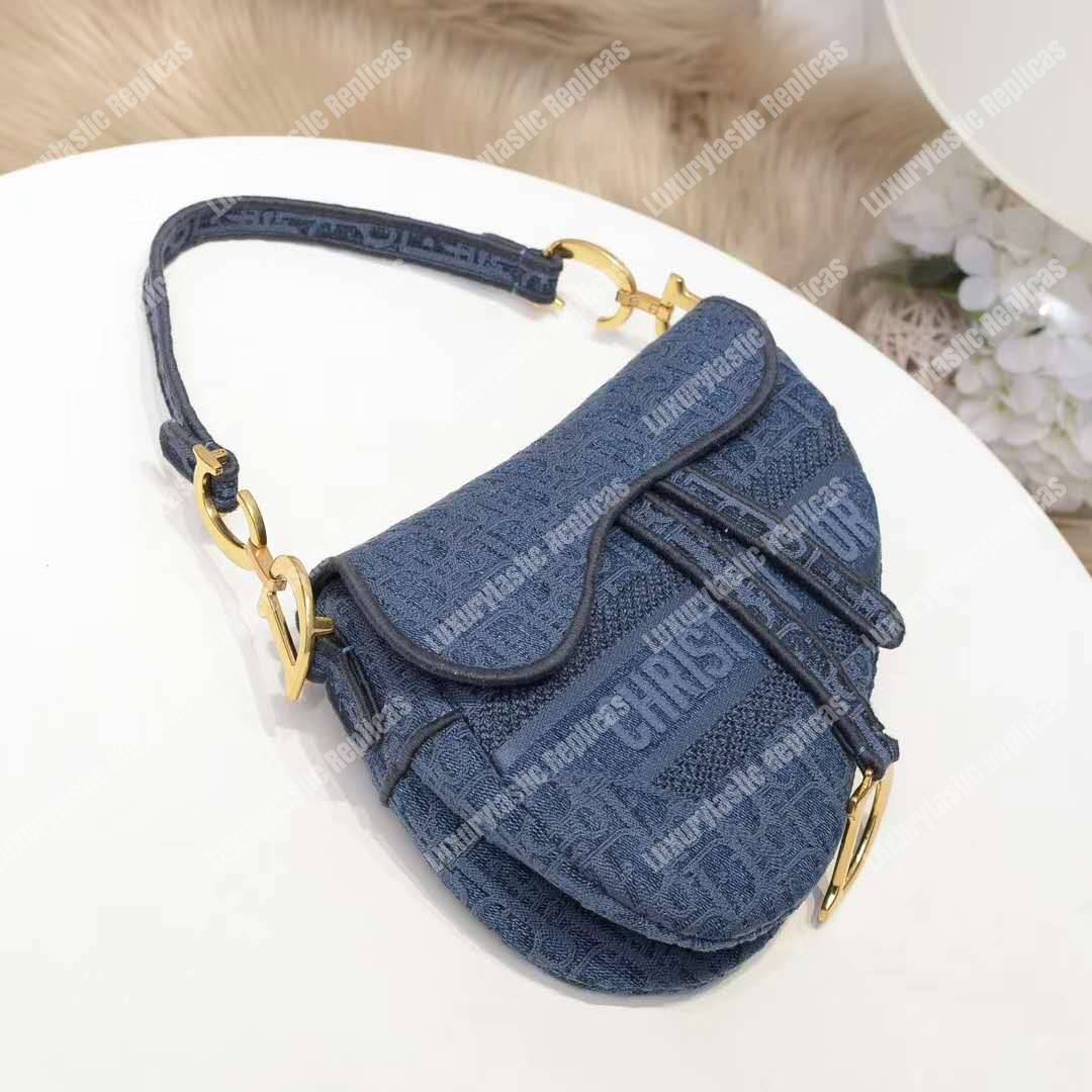 D*or saddle denim canvas bag