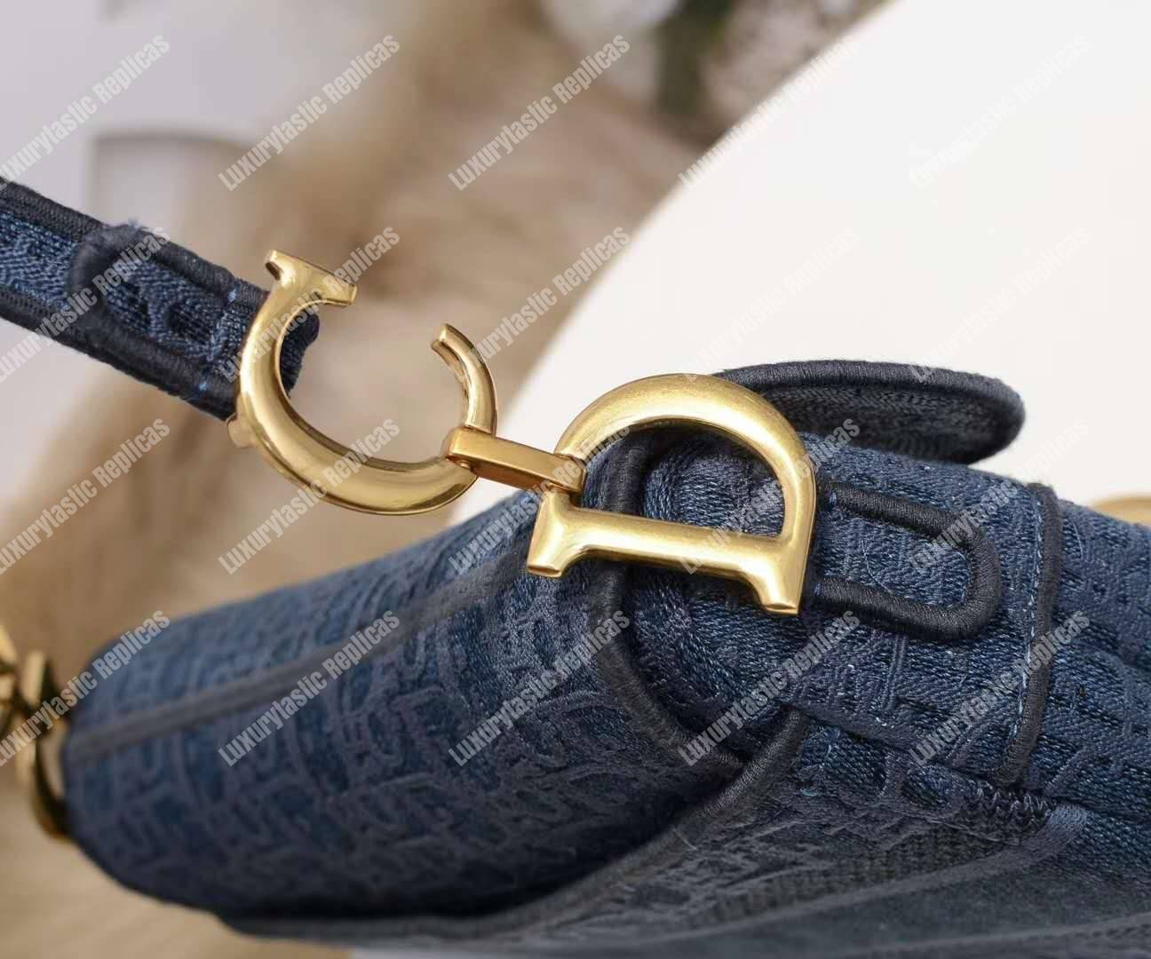 D*or saddle denim canvas bag