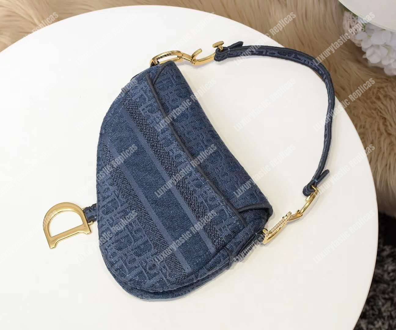 D*or saddle denim canvas bag