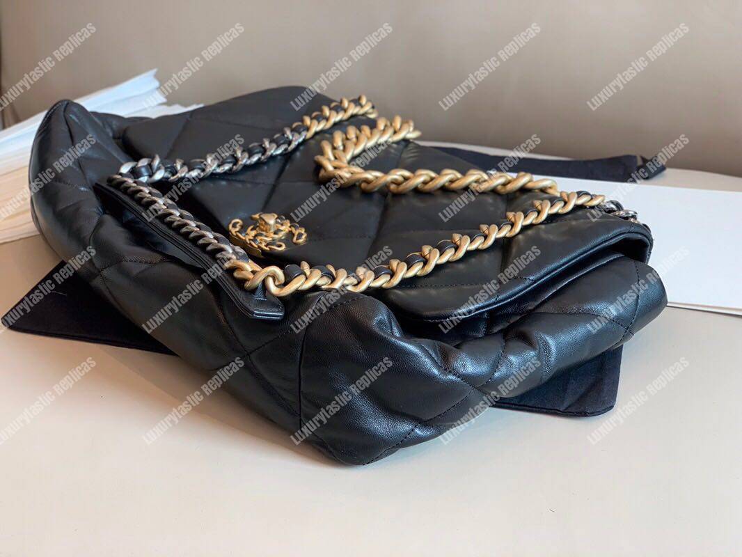 Ch*el 19 maxi flap bag black