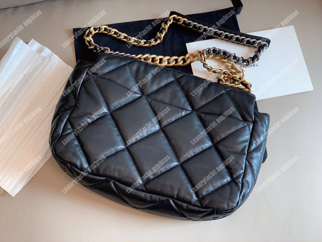 Ch*el 19 maxi flap bag black