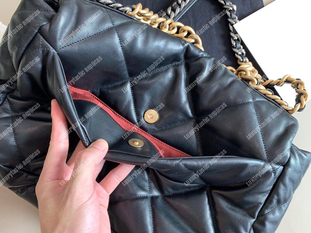 Ch*el 19 maxi flap bag black