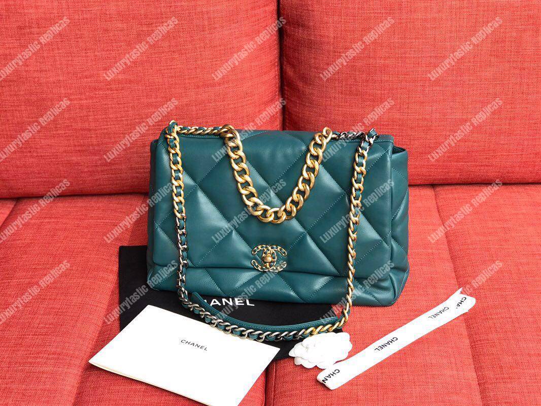 Ch*el 19 maxi flap bag turquoise