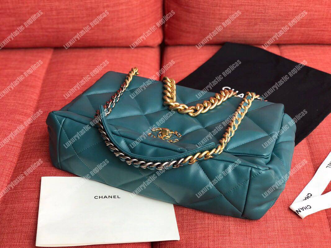 Ch*el 19 maxi flap bag turquoise