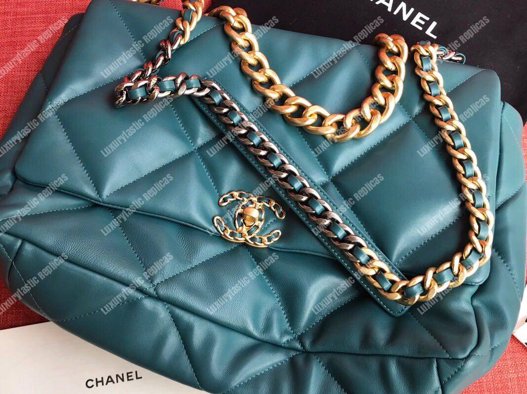 Ch*el 19 maxi flap bag turquoise