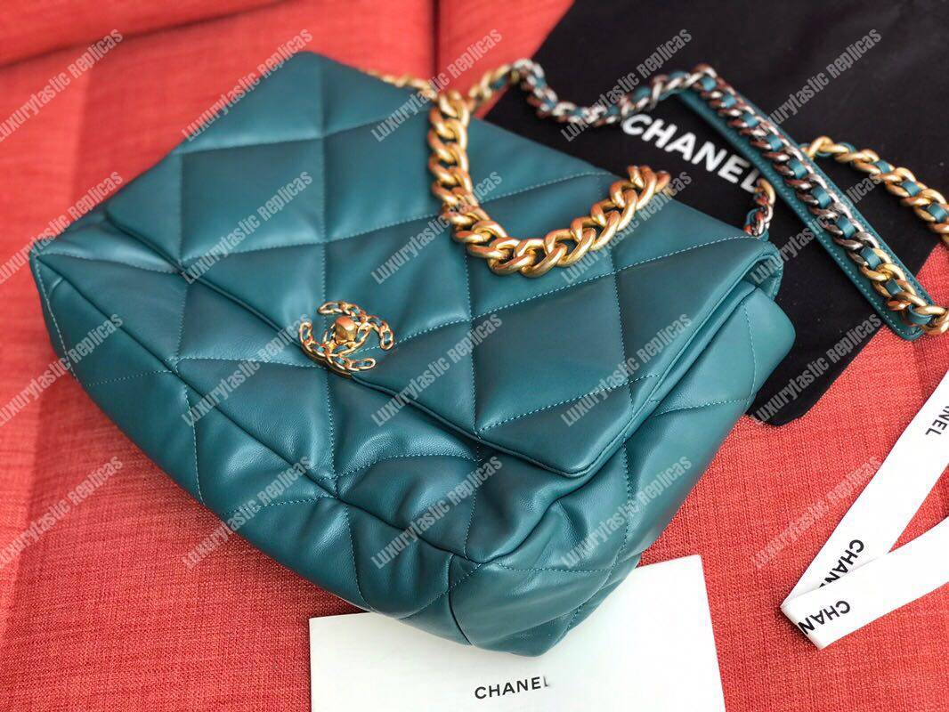Ch*el 19 maxi flap bag turquoise