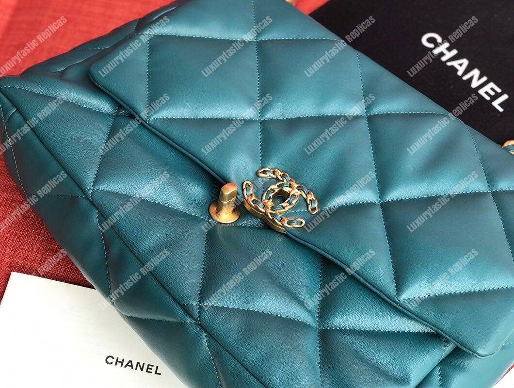 Ch*el 19 maxi flap bag turquoise