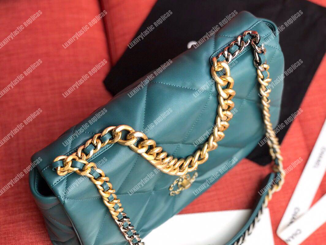 Ch*el 19 maxi flap bag turquoise