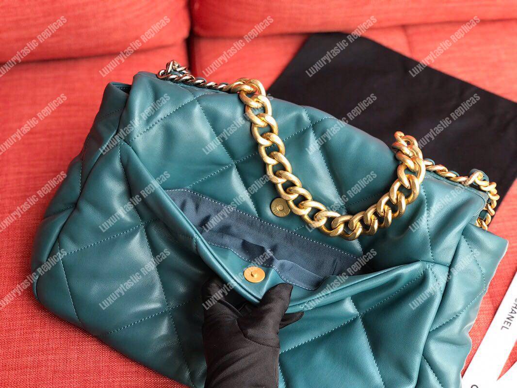 Ch*el 19 maxi flap bag turquoise