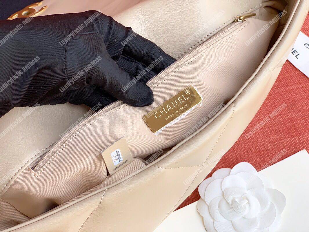 Ch*el 19 maxi flap bag beige