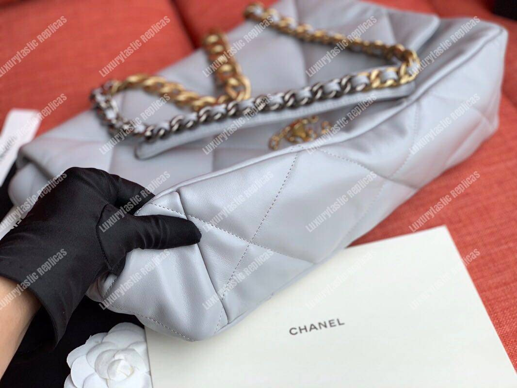 Ch*el 19 maxi flap bag grey