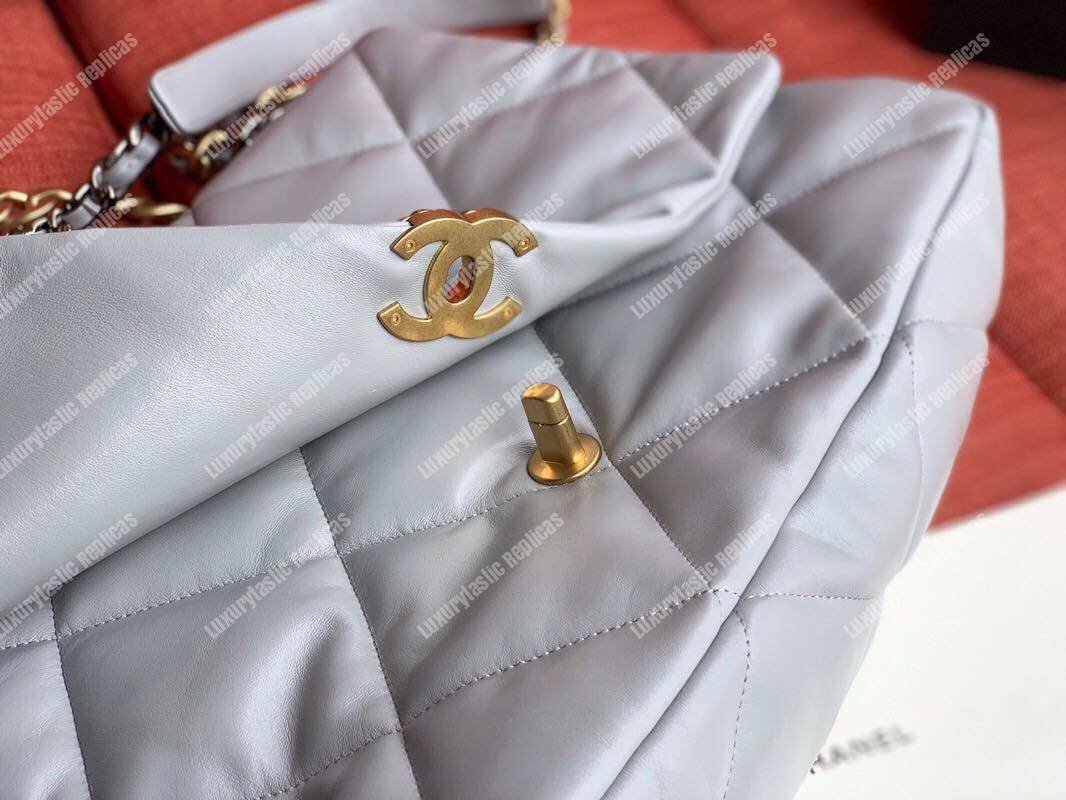 Ch*el 19 maxi flap bag grey