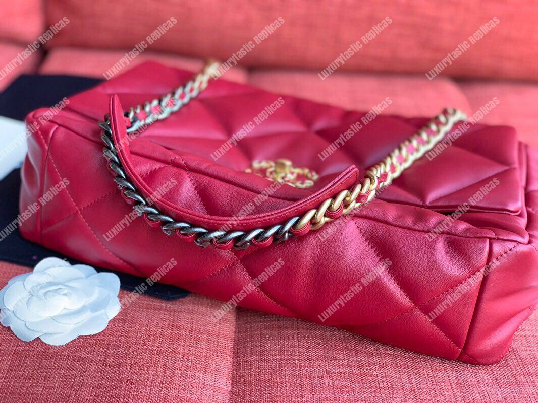 Ch*el 19 maxi flap bag red
