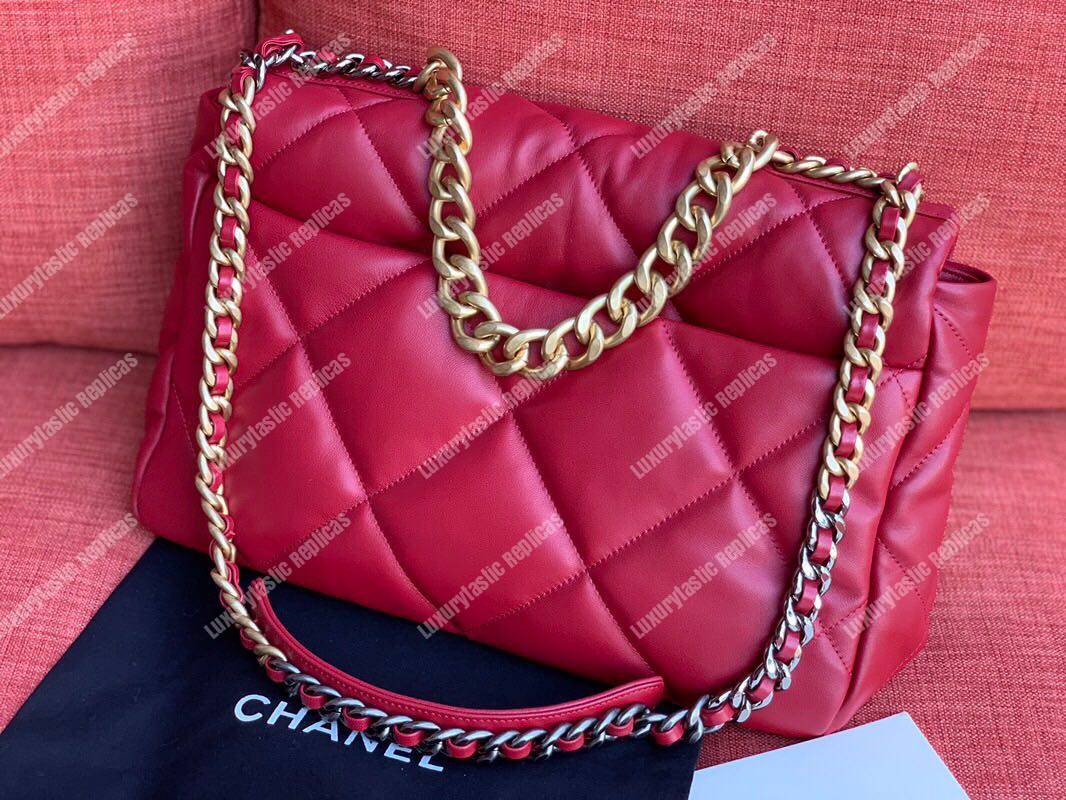Ch*el 19 maxi flap bag red