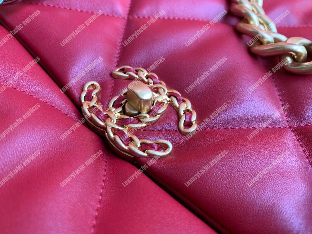 Ch*el 19 maxi flap bag red