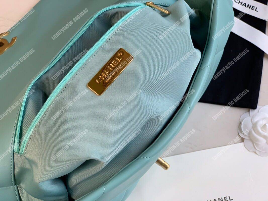 Ch*el 19 maxi flap bag sky blue