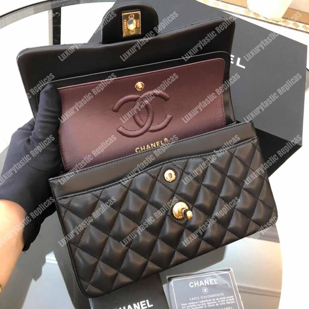 Ch*el classic small flap bag black