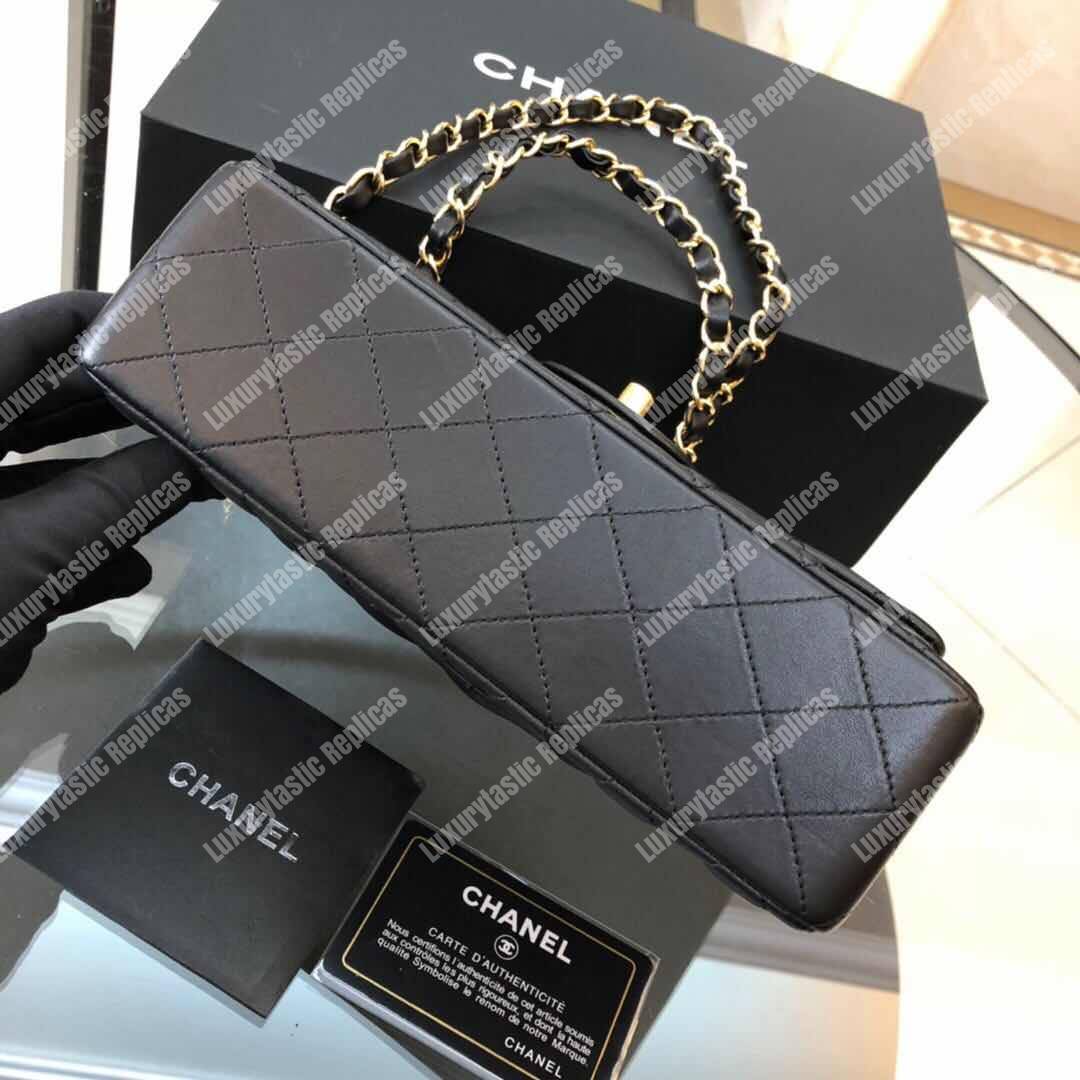 Ch*el classic small flap bag black