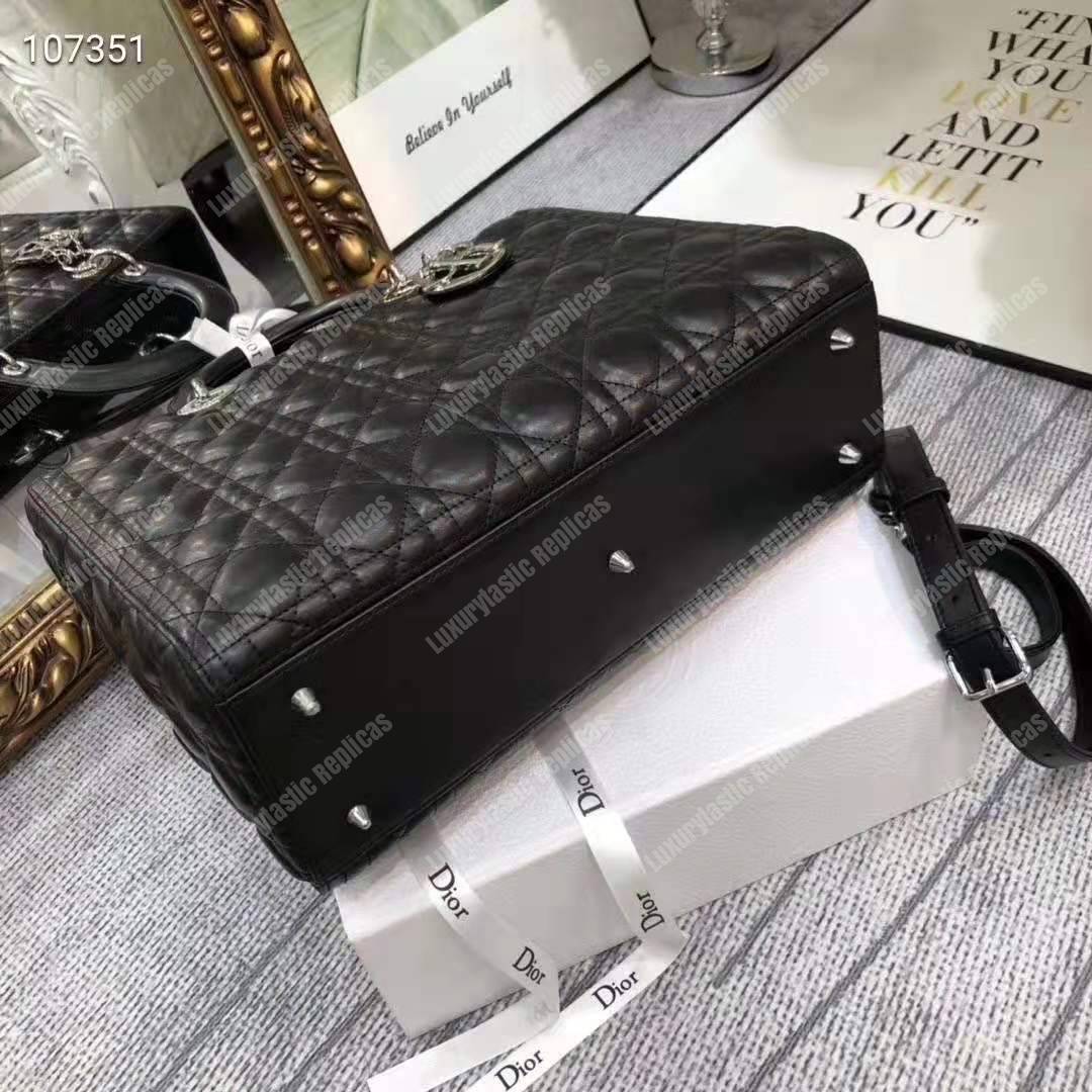 lady D*or ultra-matte tote bag silver