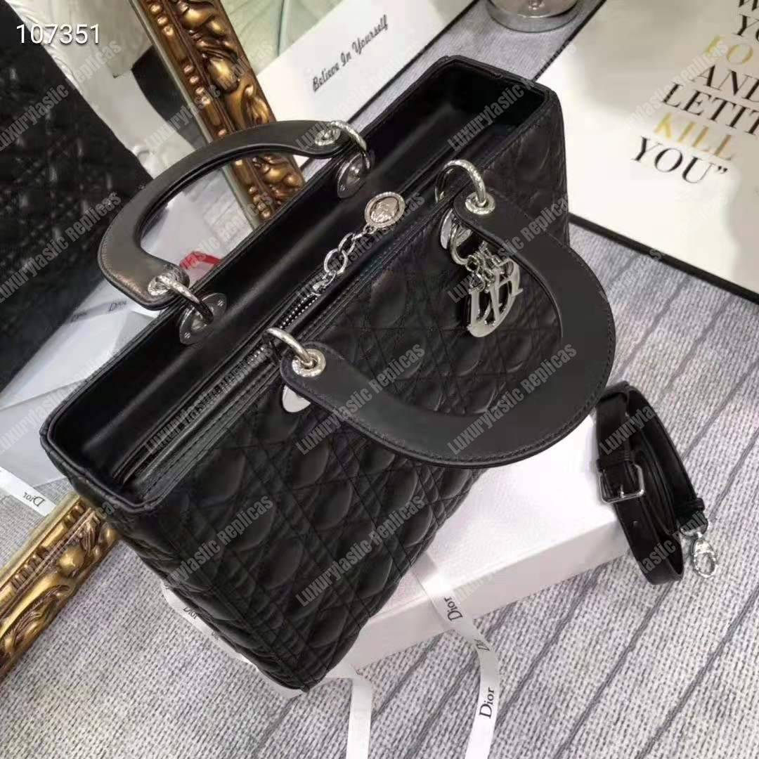 lady D*or ultra-matte tote bag silver