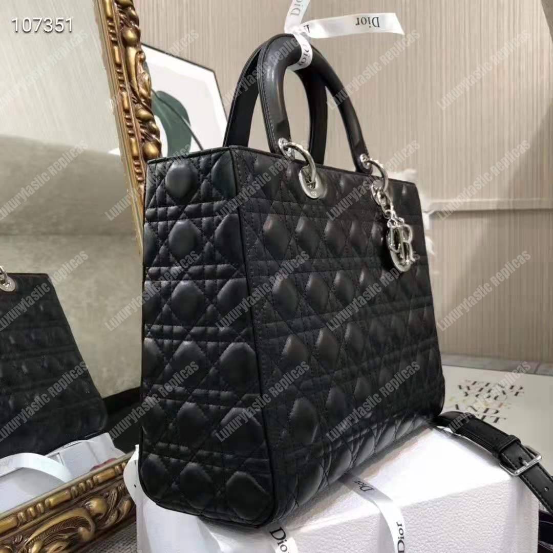 lady D*or ultra-matte tote bag silver