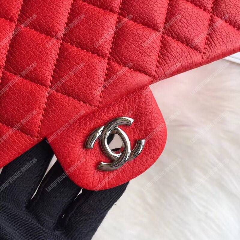 Ch*el medium classic handbag red