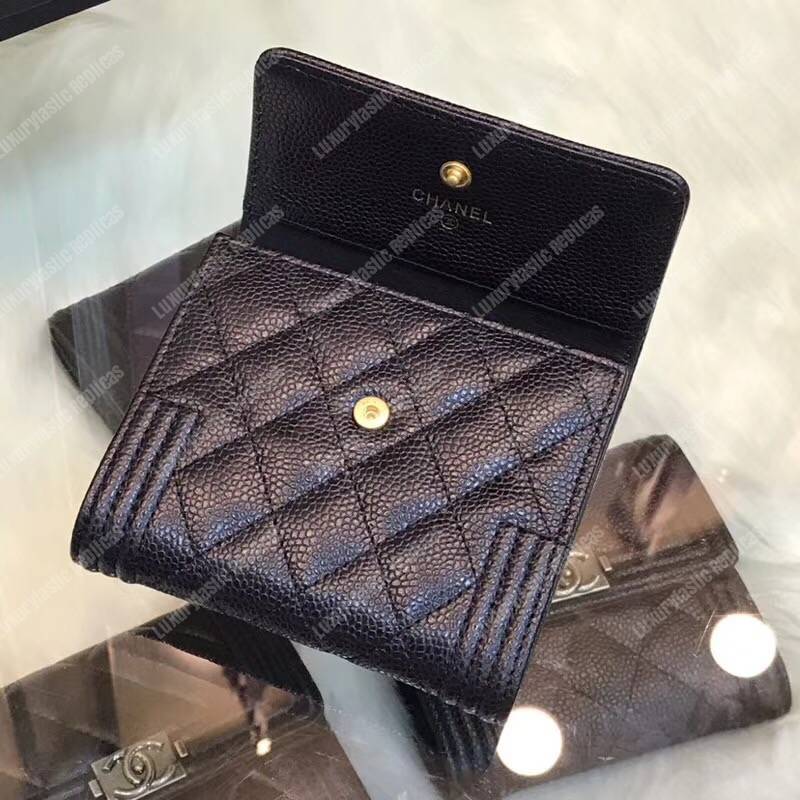 Ch*el boy small flap wallet black