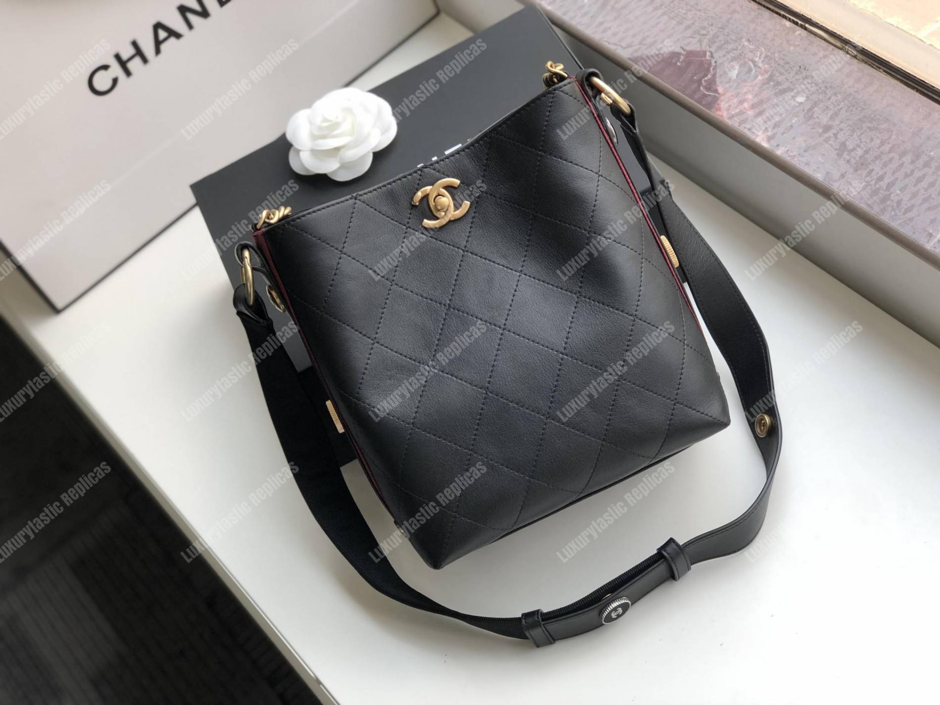 Ch*el hobo handbag black