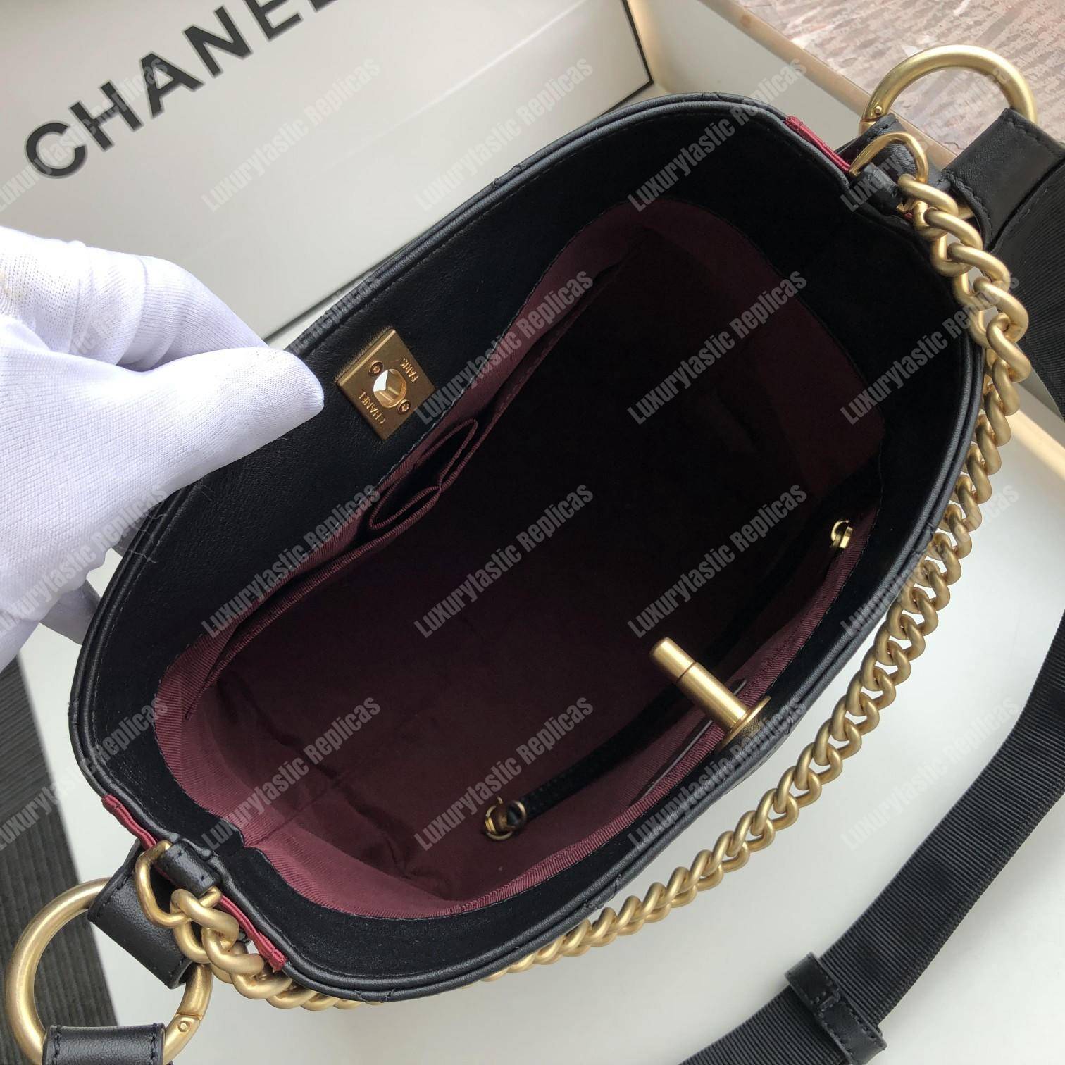 Ch*el hobo handbag black