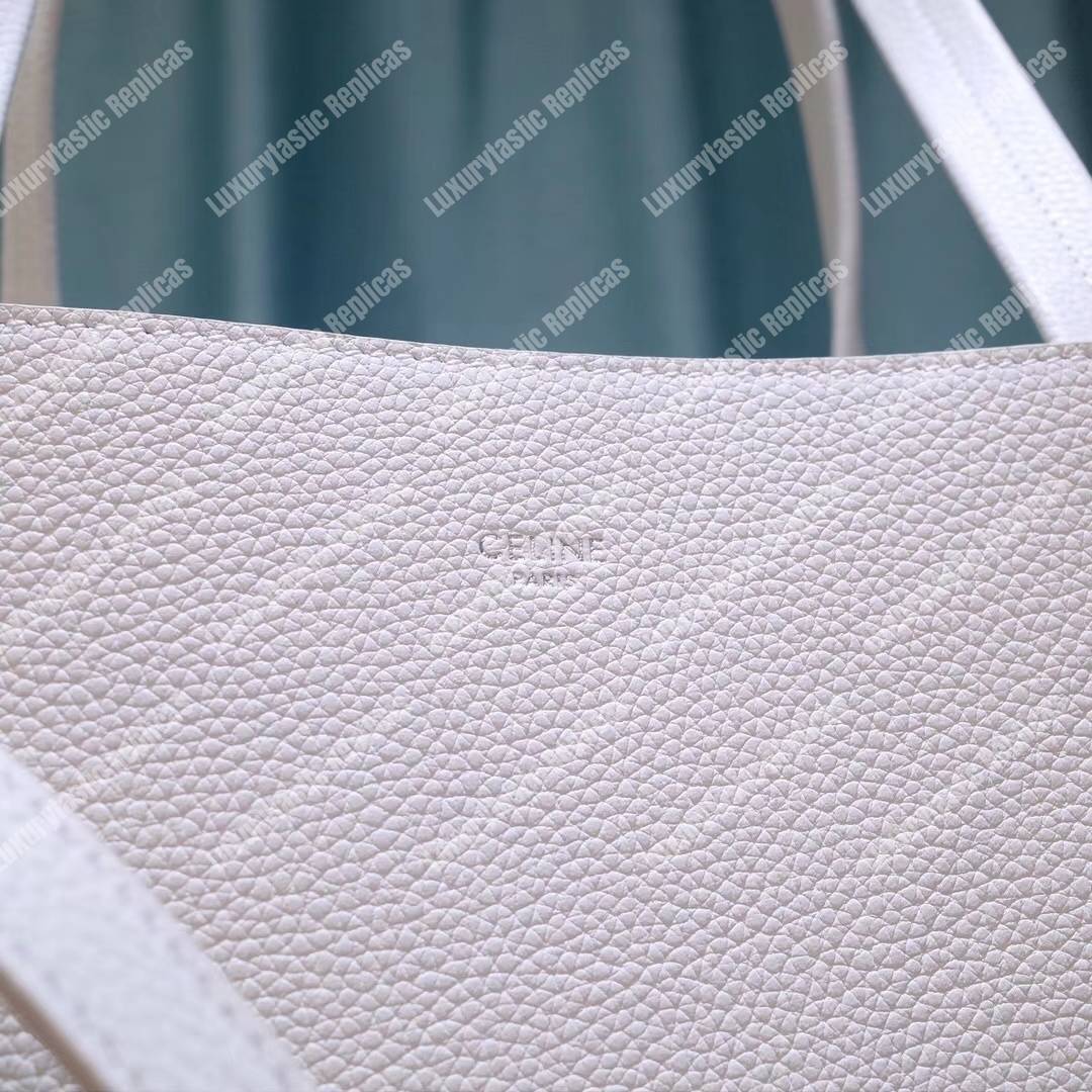 Ce**e small cabas phantom in soft grained calfskin light grey