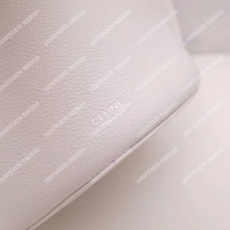 Ce**e big bag nano bucket in supple grained calfskin white