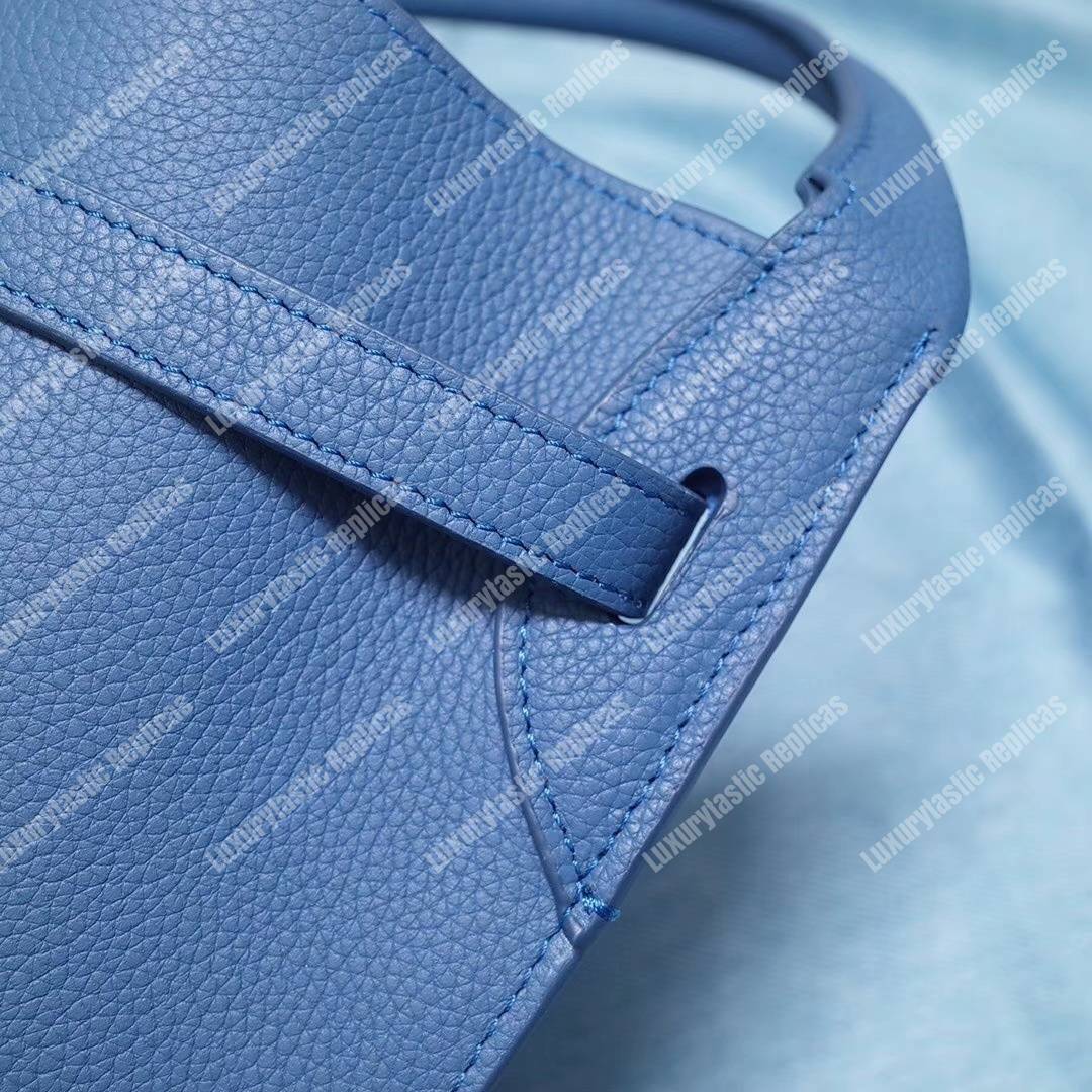 Ce**e big bag nano bucket in supple grained calfskin celadon