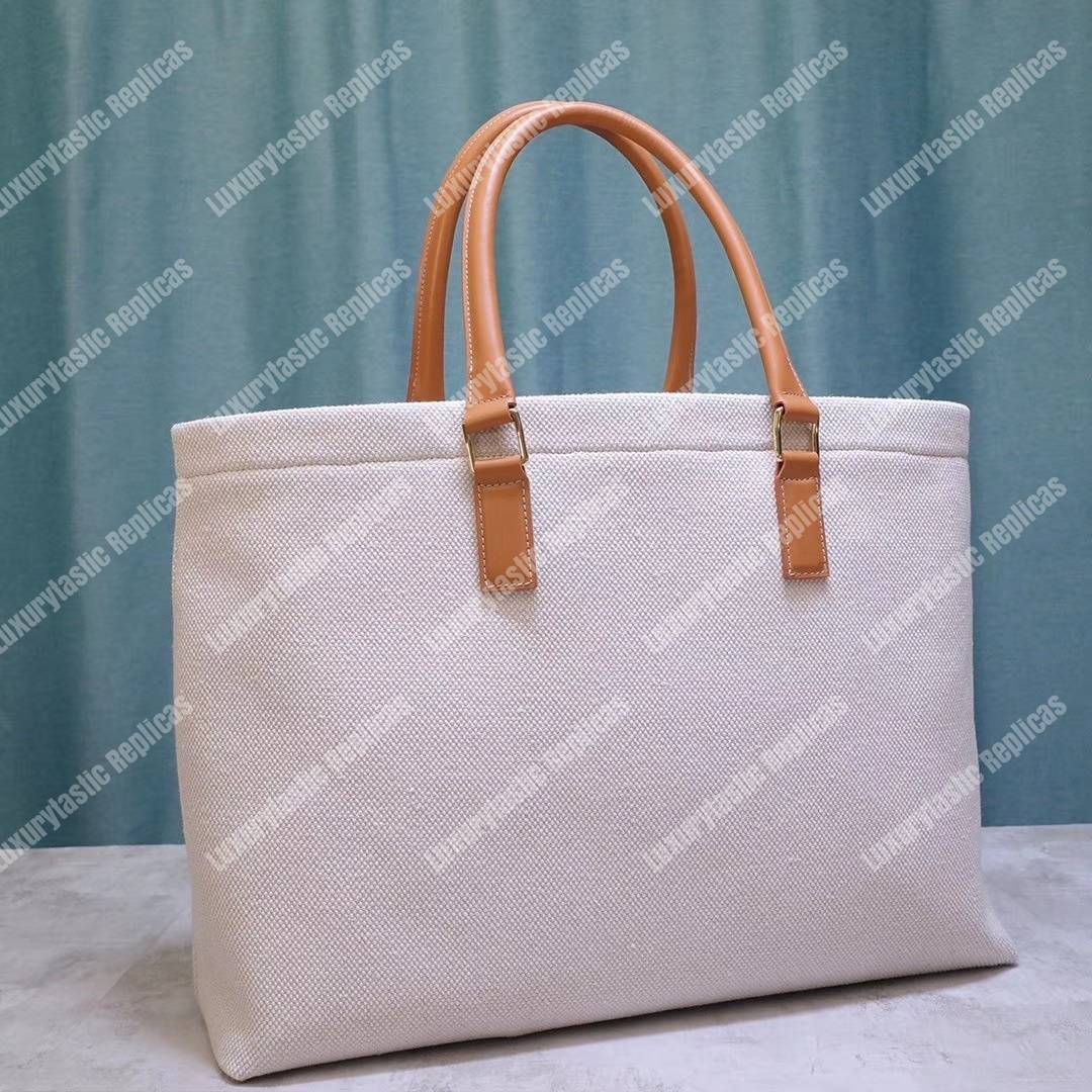 Ce**e horizontal cabas Ce**e in canvas with Ce**e print and calfskin