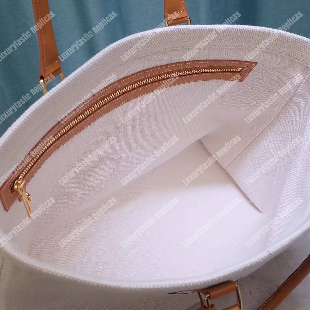Ce**e horizontal cabas Ce**e in canvas with Ce**e print and calfskin