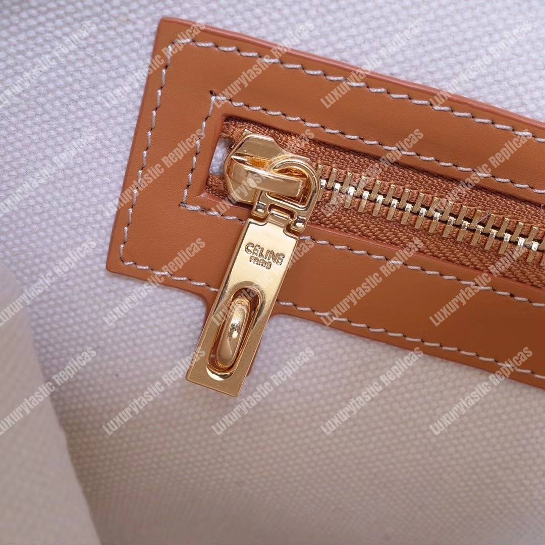 Ce**e horizontal cabas Ce**e in canvas with Ce**e print and calfskin