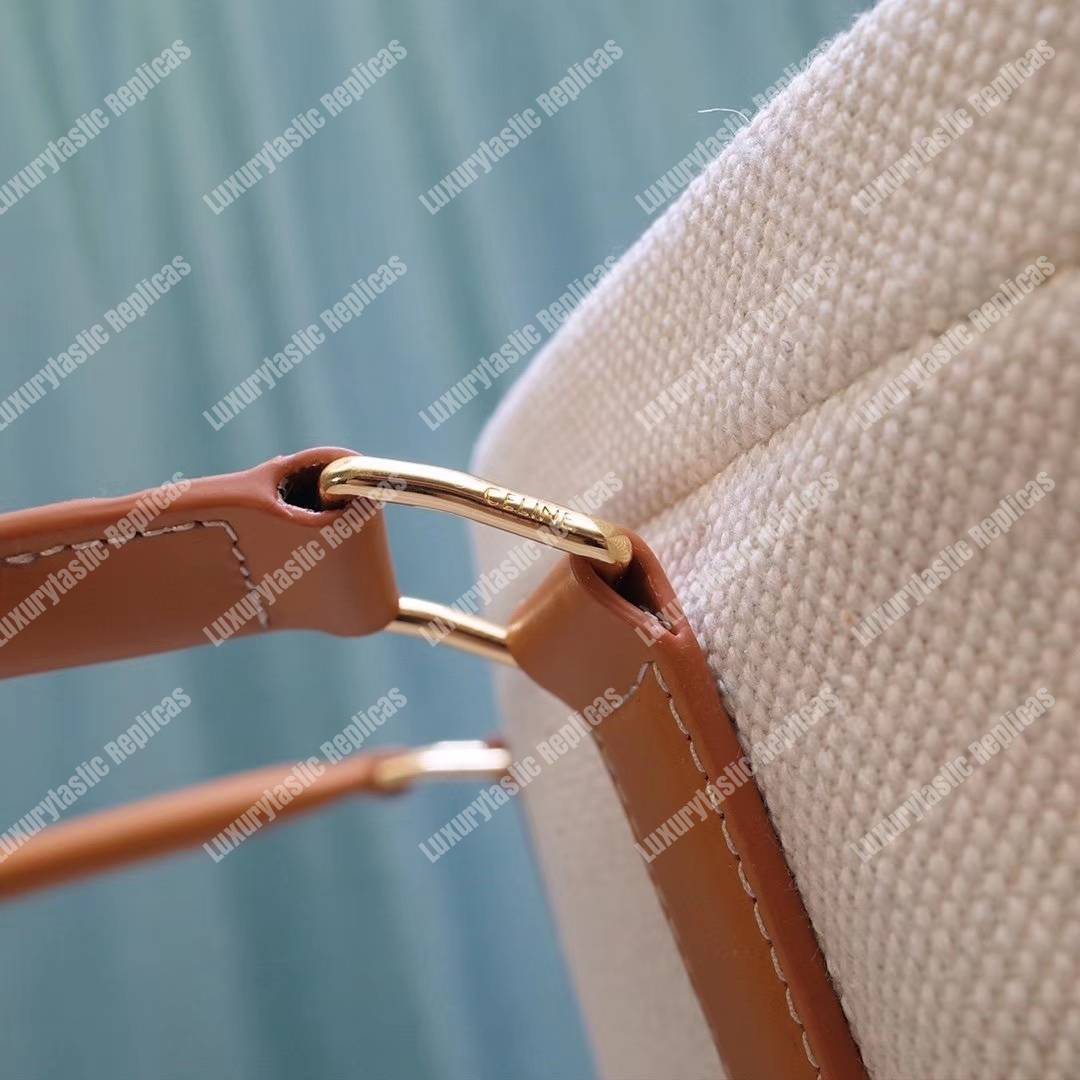 Ce**e horizontal cabas Ce**e in canvas with Ce**e print and calfskin