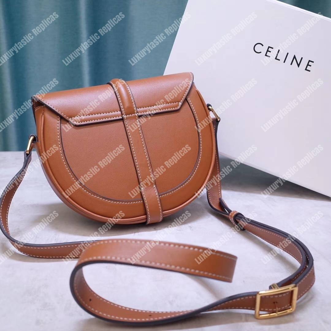 Ce**e small besace 16 bag in natural calfskin tan