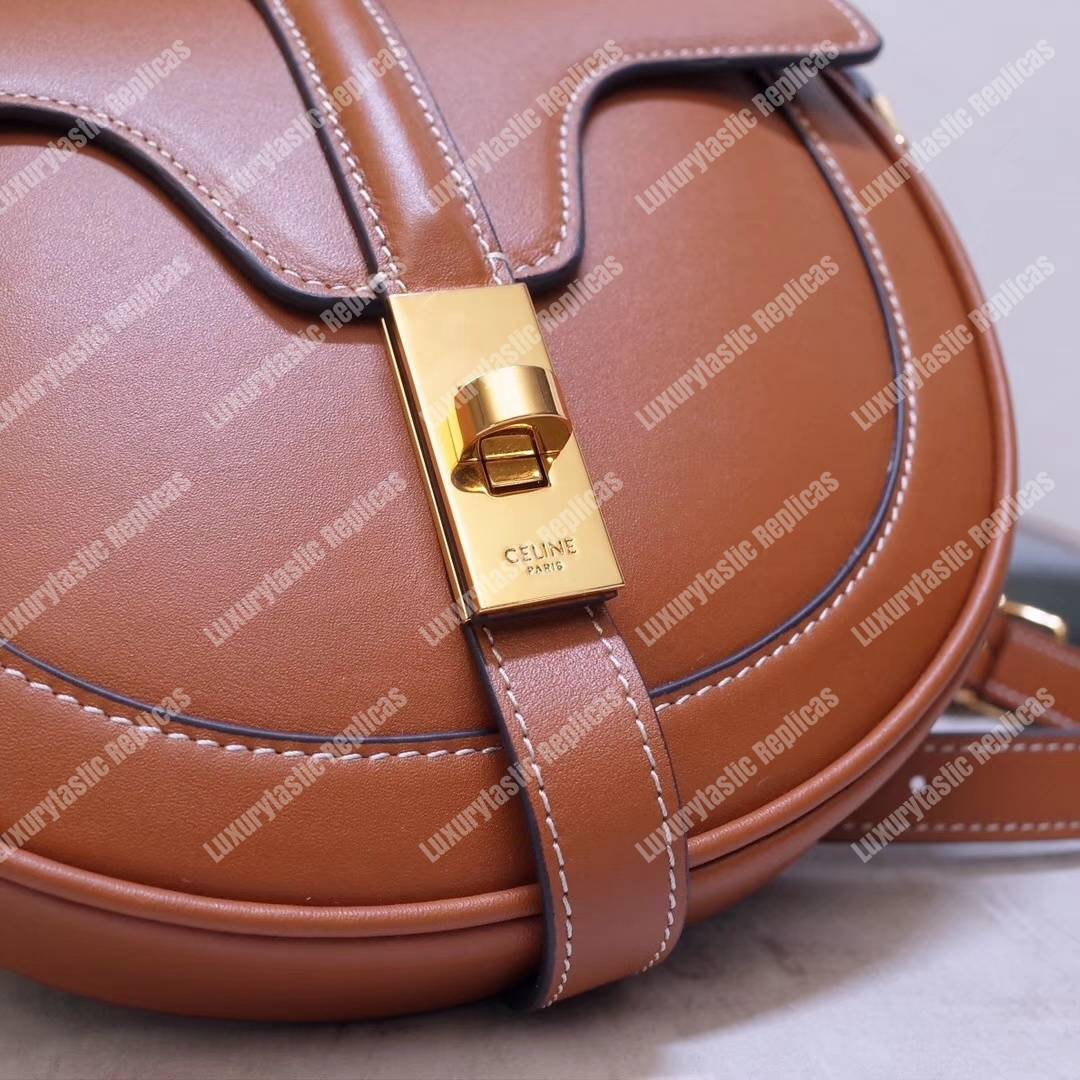 Ce**e small besace 16 bag in natural calfskin tan