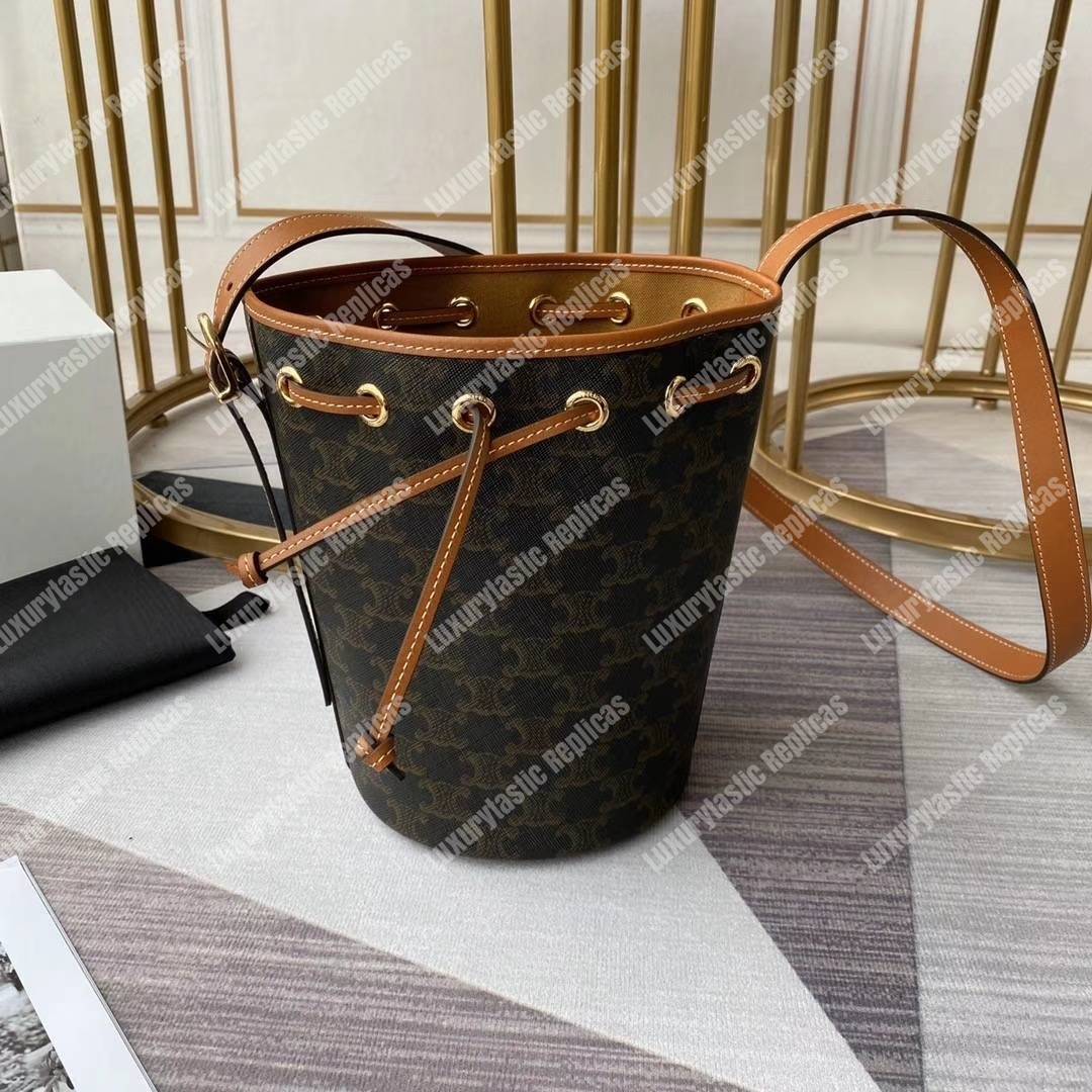 Ce**e small drawstring bag in triomphe canvas