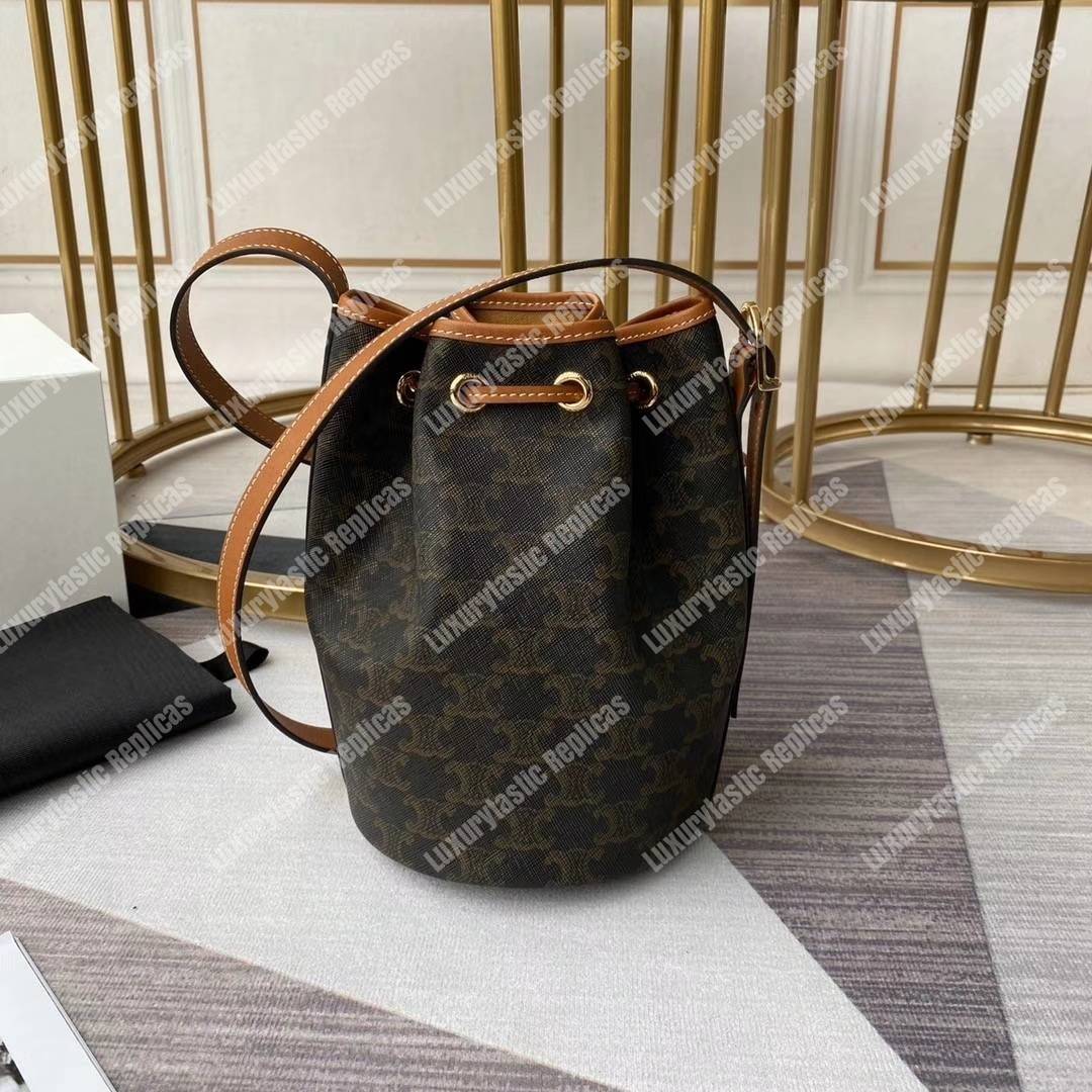 Ce**e small drawstring bag in triomphe canvas