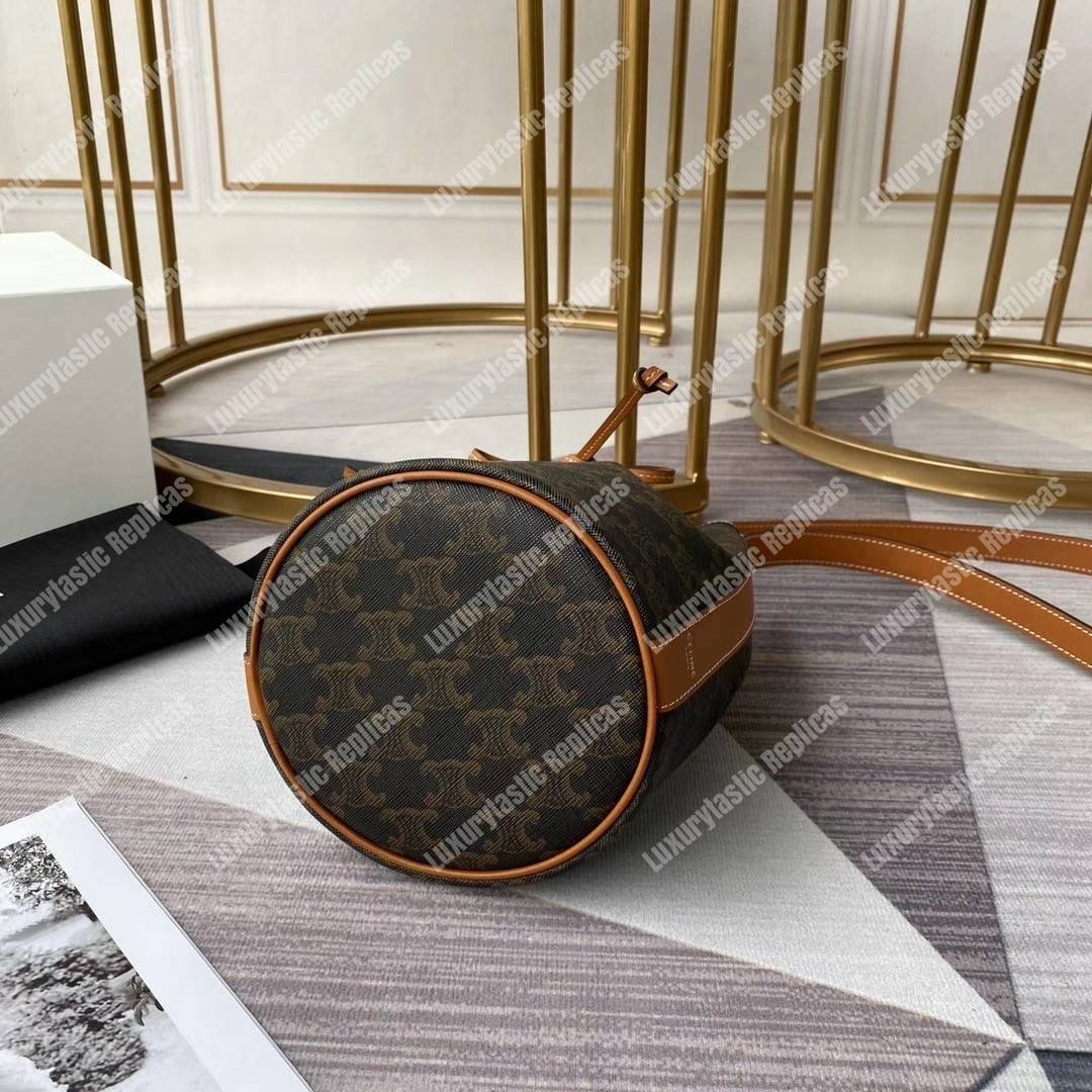 Ce**e small drawstring bag in triomphe canvas