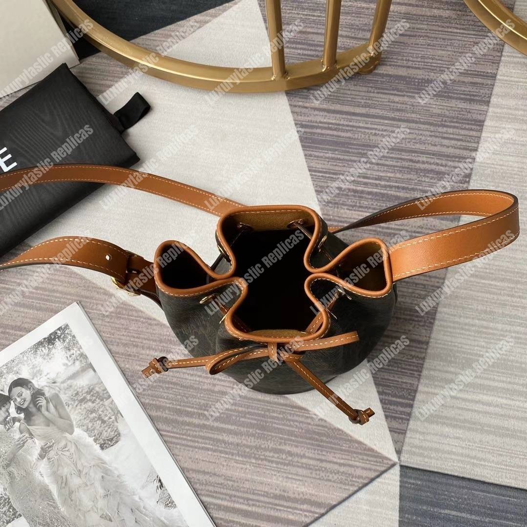 Ce**e small drawstring bag in triomphe canvas