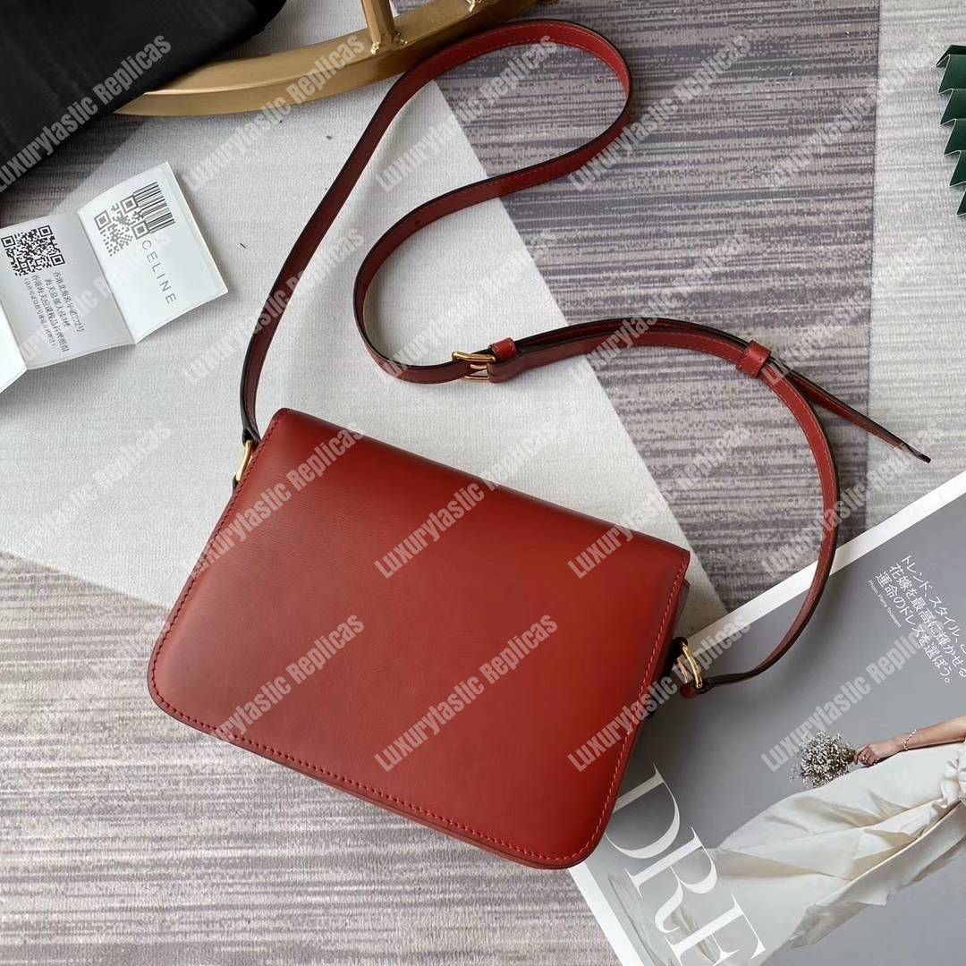 Ce**e teen triomphe bag in shiny calfskin red