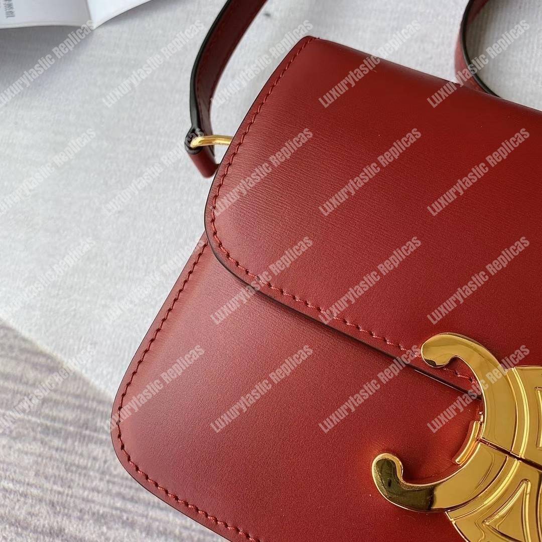 Ce**e teen triomphe bag in shiny calfskin red