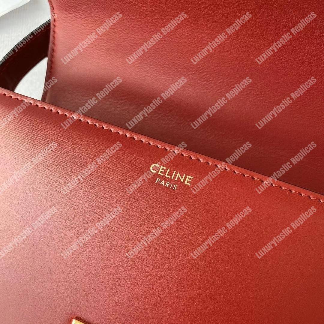 Ce**e teen triomphe bag in shiny calfskin red
