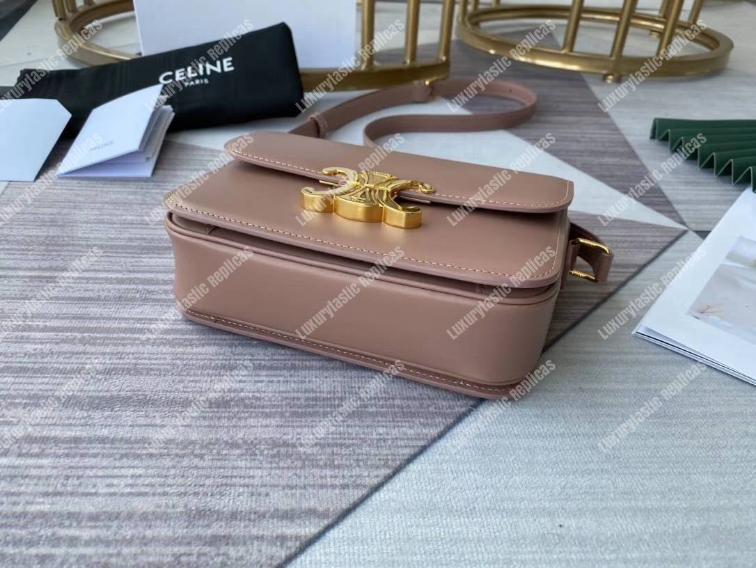 Ce**e teen triomphe bag in shiny calfskin nude