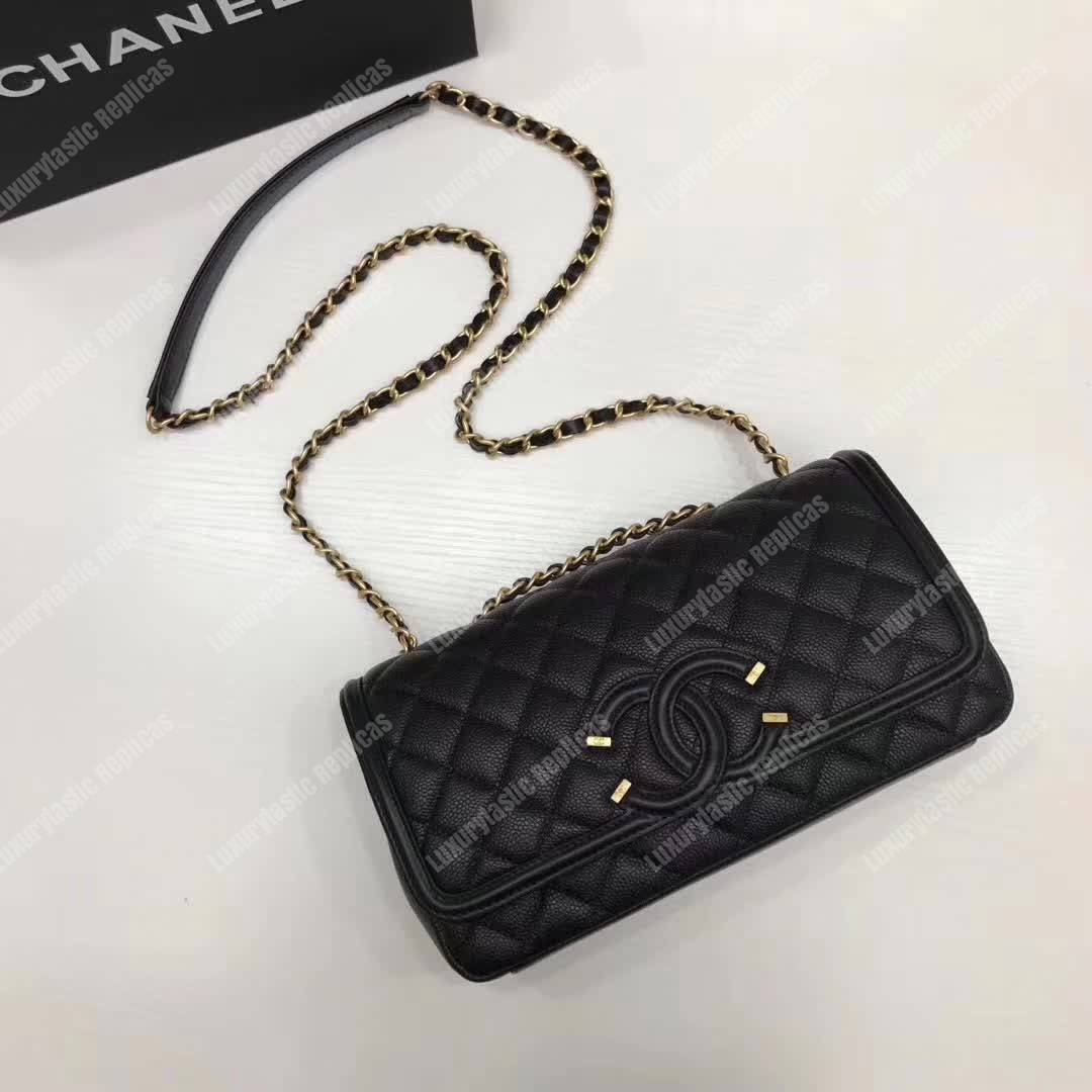 Ch*el flap bag black