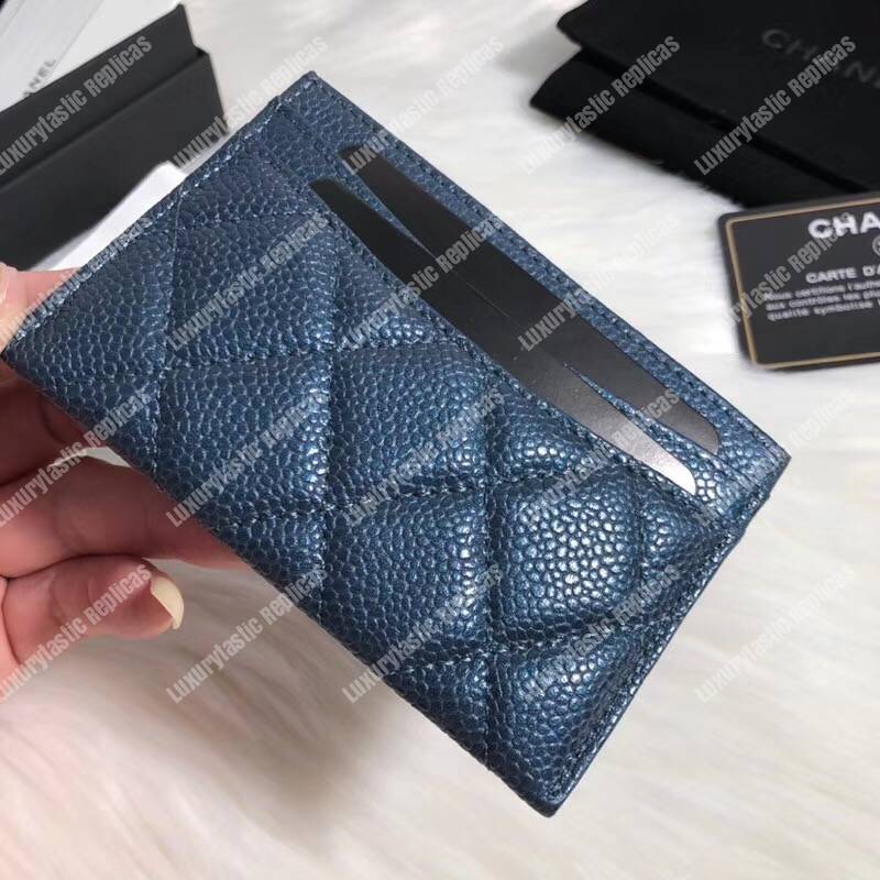 Ch*el classic card holder blue