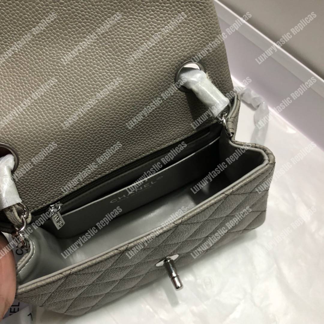 Ch*el mini flap bag grey